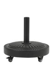 Living and Home Round-Shaped Concrete-Filled Patio Parasol Base Stand with Wheels in Black - thumbnail 4
