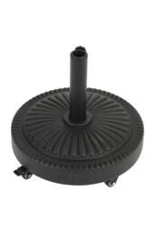 Living and Home Round-Shaped Concrete-Filled Patio Parasol Base Stand with Wheels in Black - thumbnail 5