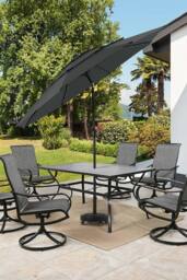 Living and Home Round-Shaped Concrete-Filled Patio Parasol Base Stand with Wheels in Black - thumbnail 3