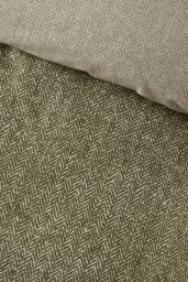 Catherine Lansfield Brushed Herringbone Cotton Reversible Duvet Cover Set in Green - Size: King - thumbnail 4