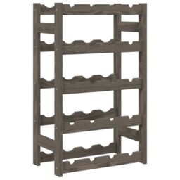 Berkfield Home Wine Rack for 20 Bottles Grey Solid Wood Pine - thumbnail 2