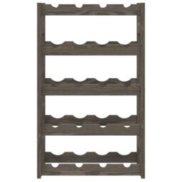 Berkfield Home Wine Rack for 20 Bottles Grey Solid Wood Pine - thumbnail 3