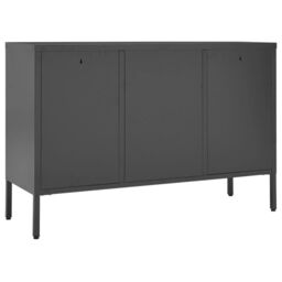 Berkfield Home Sideboard Anthracite 105x35x70 cm Steel & Tempered Glass in Black - Size: 105 x 35 x 70 cm - thumbnail 5