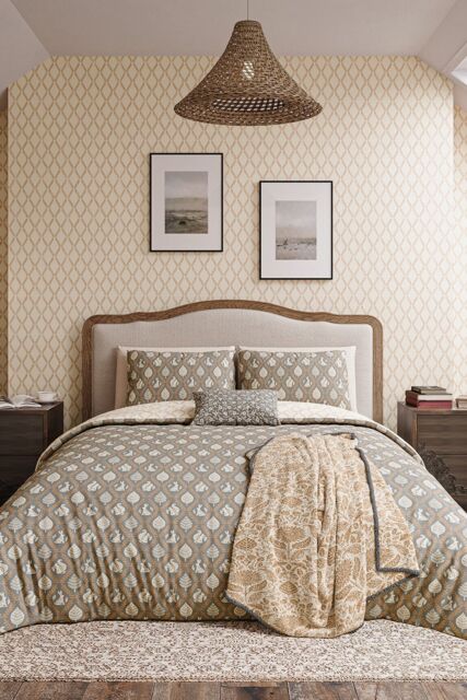 Helena Springfield 'Woodland Trellis' Cotton Duvet Cover Set in Grey - Size: Super King - image 1