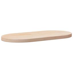 Berkfield Home Table Top 90x45x2.5 cm Solid Wood Pine Oval in Natural - thumbnail 2