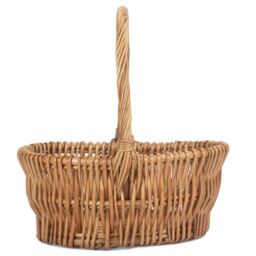 Red Hamper Double Steamed Vertical Weave Shopping Basket in Brown - Size: Large - thumbnail 3