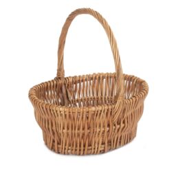 Red Hamper Double Steamed Vertical Weave Shopping Basket in Brown - Size: Large - thumbnail 1