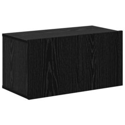 Berkfield Home Wall TV Cabinet with Shelf Wall-mounted Other with Storage with Door 4 pcs Black oak - thumbnail 5