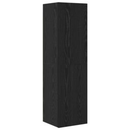 Berkfield Home Wall TV Cabinet with Shelf Wall-mounted Other with Storage with Door 4 pcs Black oak - thumbnail 7