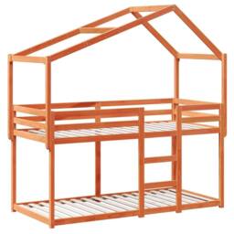 Berkfield Home Bunk Bed without Mattress Wax Brown 90x190 cm Single Solid Wood Pine - thumbnail 3