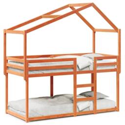 Berkfield Home Bunk Bed without Mattress Wax Brown 90x190 cm Single Solid Wood Pine - thumbnail 2