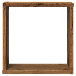 Berkfield Home Wall Cube Shelves 4 pcs Old Wood 30x15x30 cm Engineered Wood in Brown - Size: 30 x 15 x 30 cm - thumbnail 5