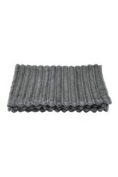 Living and Home Reversible Fluffy Striped Throw Blanket in Grey - Size: Large - thumbnail 6