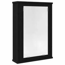 Berkfield Home Bathroom Mirror Cabinet Black Oak 42x12x60 cm Engineered Wood - Size: 42 x 12 x 60 cm