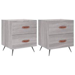 Berkfield Home Modern Bedside Cabinets 2 pcs Grey Sonoma 40x35x47.5 cm Engineere - thumbnail 3