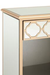Orsina Mirrored Top Side Table, Stylish Side Table By Couch For Livingroom, Sleek Small Lounge Table For Tea in Gold - thumbnail 5