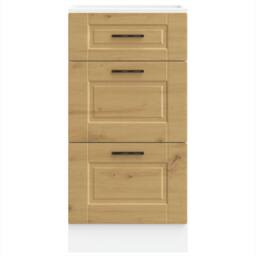 Berkfield Home Kitchen Base Cabinet Porto Artisan Oak Engineered Wood in Brown - thumbnail 4