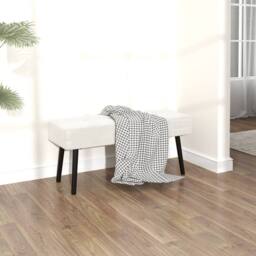 STILVORA Bench with Tufted Corduroy Seat & Steel Legs in Cream - thumbnail 9