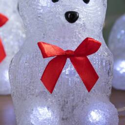 Samuel Alexander 12cm Set of 5 Christmas Polar Bears Ornaments with 40 White LEDs - thumbnail 6