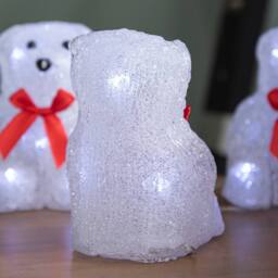 Samuel Alexander 12cm Set of 5 Christmas Polar Bears Ornaments with 40 White LEDs - thumbnail 7