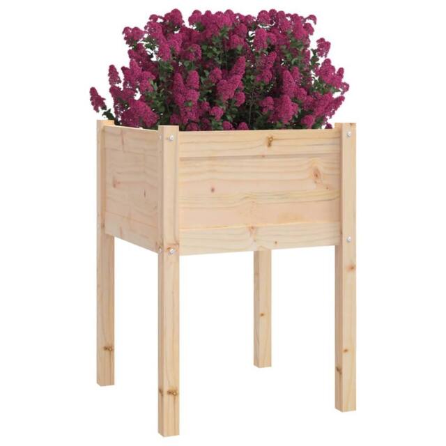 Berkfield Home Garden Planters 2 pcs 50x50x70 cm Solid Pinewood in Light Tan - Size: 50 x 50 x 70 cm - image 1