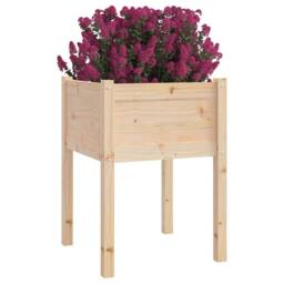Berkfield Home Garden Planters 2 pcs 50x50x70 cm Solid Pinewood in Light Tan - Size: 50 x 50 x 70 cm - thumbnail 1