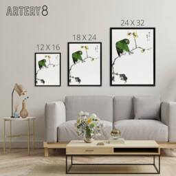 "Artery8 Fairy Pitta & Japanese Allspice Framed Canvas Wall Art Print Kashu - Size: W12"" x H16""" - thumbnail 4