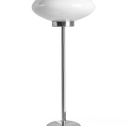 Wyld and Coco Silver Table Lamp - Iron Base with Mushroom Milk Glass Shade - thumbnail 2