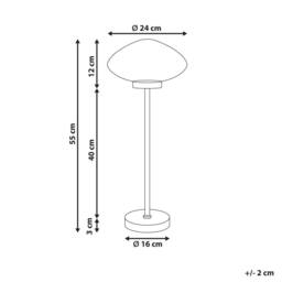 Wyld and Coco Silver Table Lamp - Iron Base with Mushroom Milk Glass Shade - thumbnail 3