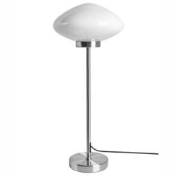 Wyld and Coco Silver Table Lamp - Iron Base with Mushroom Milk Glass Shade - thumbnail 4