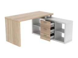 Vente-unique Corner Desk With Storage - White & Oak - ALDRIC III in Light Oak - thumbnail 7
