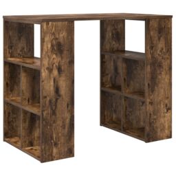 Berkfield Home Corner Desk Smoked oak Engineered wood Medium Corner Desk in Brown - thumbnail 2