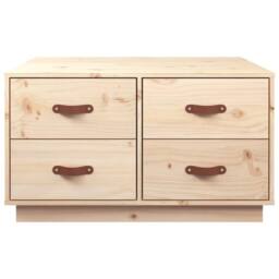 Berkfield Home Beautiful Coffee Table 80x80x45 cm Solid Wood Pine in Natural - Size: 80 x 80 x 45 cm - thumbnail 6