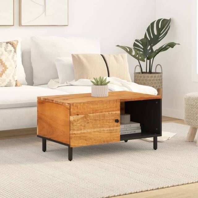 Berkfield Home Beautiful Coffee Table 80x50x40 cm Solid Wood Acacia in Brown - Size: 80 x 50 x 40 cm - image 1