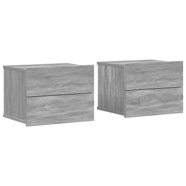 Berkfield Home Bedside Cabinets 2 pcs Grey Sonoma 40x30x30 cm Engineered Wood - Size: 40 x 30 x 30 cm - image 1