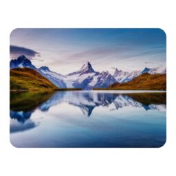 Benjamin Tate Design Panoramic view of the Mt. Schreckhorn & Wetterhorn Designer Blanket in Natural - Size: 120 cm x 150 cm - thumbnail 1