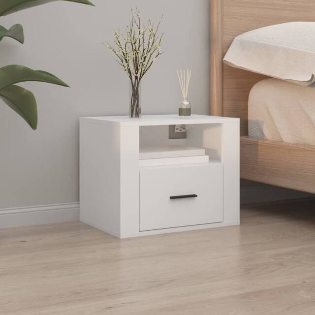 Berkfield Home Elegant Wall-mounted Bedside Cabinets 2 pcs White 50x36x40 cm - Size: 50 x 36 x 40 cm - image 1