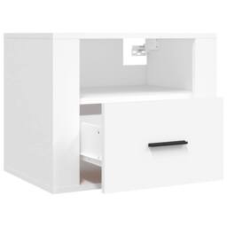 Berkfield Home Elegant Wall-mounted Bedside Cabinets 2 pcs White 50x36x40 cm - Size: 50 x 36 x 40 cm - thumbnail 7
