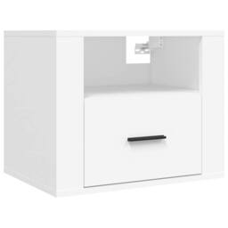 Berkfield Home Elegant Wall-mounted Bedside Cabinets 2 pcs White 50x36x40 cm - Size: 50 x 36 x 40 cm - thumbnail 5
