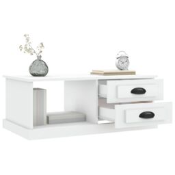 Berkfield Home Coffee Table White 90x50x35 cm Engineered Wood - Size: 90 x 50 x 35 cm - thumbnail 5