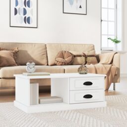 Berkfield Home Coffee Table White 90x50x35 cm Engineered Wood - Size: 90 x 50 x 35 cm - thumbnail 1