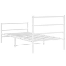 Berkfield Home Metal Bed Frame without Mattress with Footboard¬†White 107x203cm in White - Size: 107x203 cm - thumbnail 7