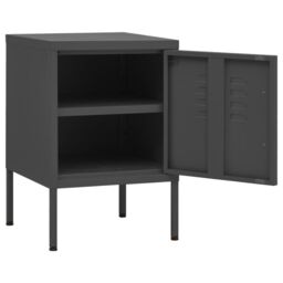Berkfield Home Nightstand Anthracite 35x35x51 cm Steel - Size: 35 x 35 x 51 cm - thumbnail 4
