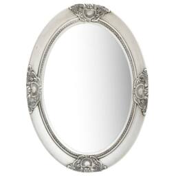 Berkfield Home Wall Mirror Baroque Style 50x70 cm Silver - thumbnail 2
