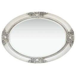 Berkfield Home Wall Mirror Baroque Style 50x70 cm Silver - thumbnail 1