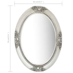 Berkfield Home Wall Mirror Baroque Style 50x70 cm Silver - thumbnail 6
