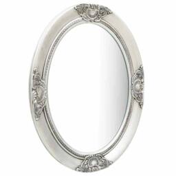 Berkfield Home Wall Mirror Baroque Style 50x70 cm Silver - thumbnail 3
