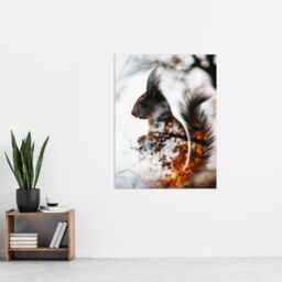 "Artery8 Wall Art Print Squirrel Lover Autumn Photo Woodland Animal Poster in Grey - Size: W18"" x H24""" - thumbnail 4