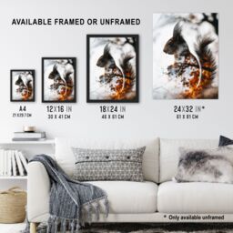 "Artery8 Wall Art Print Squirrel Lover Autumn Photo Woodland Animal Poster in Grey - Size: W18"" x H24""" - thumbnail 3