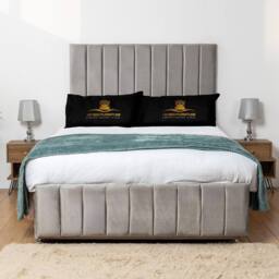 UK Bed Furniture Falcon Divan Bed with 4 Drawers & 26 Inch headboard in Silver - Size: King - thumbnail 2